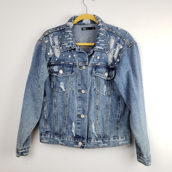 pearl studded jean jacket